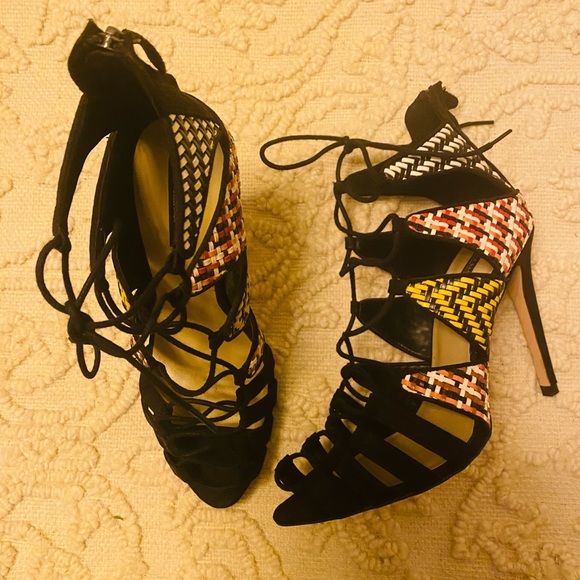 Zara Lace Up Heels Size 9/40 - Picture 1 of 3